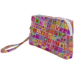 Colourful Abstract Shapes Wristlet Pouch Bag (small) by Pakjumat