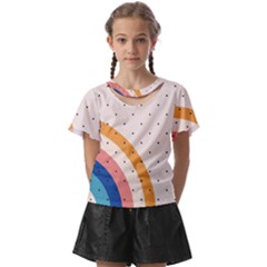 Retro Abstract Geometric Kids  Front Cut T-shirt by Modalart