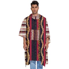 Textile Pattern Abstract Fabric Men s Hooded Rain Ponchos by Modalart