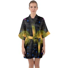 Technology System Half Sleeve Satin Kimono  by Modalart