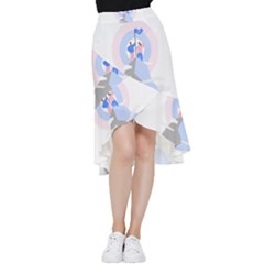 Achievement Success Mountain Clouds Frill Hi Low Chiffon Skirt by Modalart