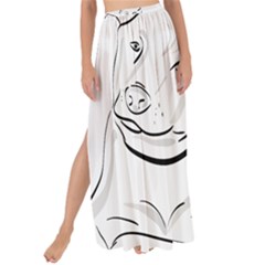 Dog Cat Domestic Animal Silhouette Maxi Chiffon Tie-up Sarong by Modalart