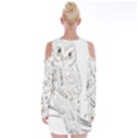 Owl Bird Wildlife Bird Of Prey Velvet Long Sleeve Shoulder Cutout Dress View2