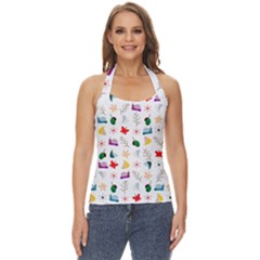 Snail Butterfly Pattern Seamless Basic Halter Top by Bedest