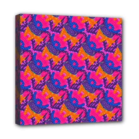 Purple Blue Abstract Pattern Mini Canvas 8  X 8  (stretched) by Bedest