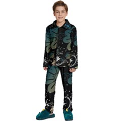 Flower Abstract Desenho Kids  Long Sleeve Velvet Pajamas Set by Bedest