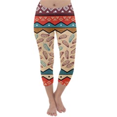 Ethnic-tribal-pattern-background Capri Winter Leggings  by Apen