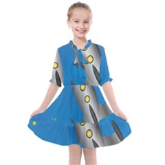 Rocket Spaceship Space Travel Nasa Kids  All Frills Chiffon Dress by Ravend