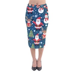 Christmas Decoration Velvet Midi Pencil Skirt by Ravend