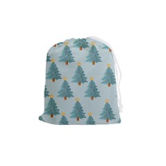 Christmas Trees Time Drawstring Pouch (medium) by Ravend