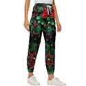 Flower Floral Pattern Christmas Women s Cropped Drawstring Pants View3