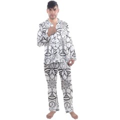 Mandala Drawing Dyes Page Men s Long Sleeve Satin Pajamas Set by Ravend