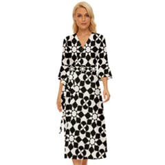 Mosaic Floral Repeat Pattern Midsummer Wrap Dress by Ravend