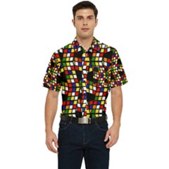 Graphic Pattern Rubiks Cube Cubes Men s Short Sleeve Pocket Shirt  by Ravend