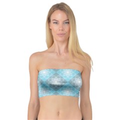 White Light Blue Gray Tile Bandeau Top by Ravend