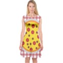 Pizza Table Pepperoni Sausage Capsleeve Midi Dress View1