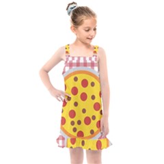 Pizza Table Pepperoni Sausage Kids  Overall Dress by Ravend