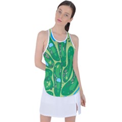 Golf Course Par Golf Course Green Racer Back Mesh Tank Top by Ravend