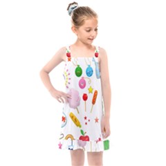 Summer Fair Food Goldfish Kids  Overall Dress by Ravend