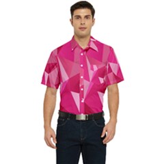 Pattern Halftone Geometric Men s Short Sleeve Pocket Shirt  by Ravend