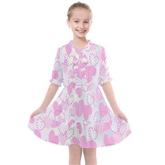 Valentine Background Hearts Bokeh Kids  All Frills Chiffon Dress by Ravend