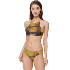 London Tower Abstract Bridge Banded Triangle Bikini Set by Amaryn4rt