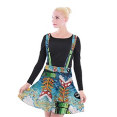 Cartoon Game Games Starry Night Doctor Who Van Gogh Parody Suspender Skater Skirt by Modalart