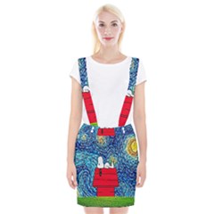 Cartoon Dog Starry Night Van Gogh Parody Braces Suspender Skirt by Modalart