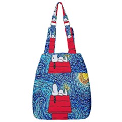 Cartoon Dog Starry Night Van Gogh Parody Center Zip Backpack by Modalart