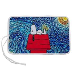 Cartoon Dog Starry Night Van Gogh Parody Pen Storage Case (m) by Modalart