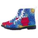 Cartoon Dog Starry Night Van Gogh Parody Women s High-Top Canvas Sneakers View2