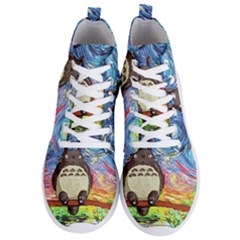 Totoro Starry Night Art Van Gogh Parody Men s Lightweight High Top Sneakers by Modalart