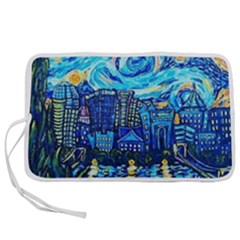 Starry Night Van Gogh Painting Art City Scape Pen Storage Case (l) by Modalart