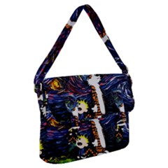 Cartoon Art Starry Night Van Gogh Buckle Messenger Bag by Modalart