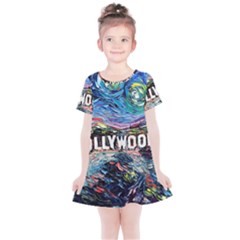 Hollywood Art Starry Night Van Gogh Kids  Simple Cotton Dress by Modalart