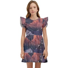 Adventure Psychedelic Mountain Kids  Winged Sleeve Dress by Modalart