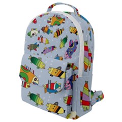 Fish Ocean Sea Water Diving Blue Flap Pocket Backpack (small) by Modalart