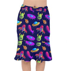 Space Pattern Short Mermaid Skirt by Bedest