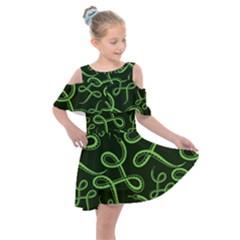 Snakes Seamless Pattern Kids  Shoulder Cutout Chiffon Dress by Bedest