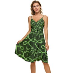 Snakes Seamless Pattern Sleeveless Tie Front Chiffon Dress by Bedest