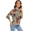 Tattoos Colorful Seamless Pattern Women s Quarter Sleeve Pocket Shirt View2