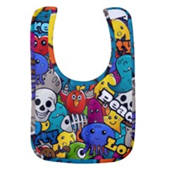 Graffiti Characters Seamless Pattern Baby Bib by Bedest