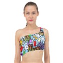 Graffiti Characters Seamless Patterns Spliced Up Bikini Top  View1