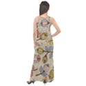 Seamless Pattern With Flower Bird Sleeveless Velour Maxi Dress View2