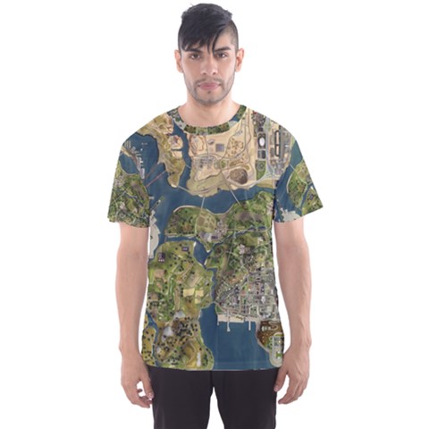 Map Illustration Gta Men s Sport Mesh T-shirt by Pakjumat