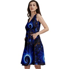 Abstract Design Art Pattern Wallpaper Shape Decoration Sleeveless V-neck Skater Dress With Pockets by Pakjumat