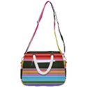 Horizontal Line Colorful Rope Handles Shoulder Strap Bag View3