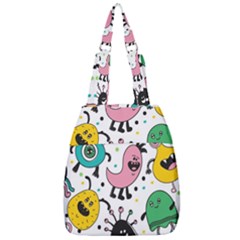 Funny Monster Pattern Center Zip Backpack by Pakjumat