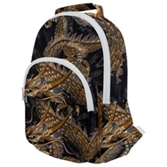 Fantasy Dragon Pentagram Rounded Multi Pocket Backpack by Maspions