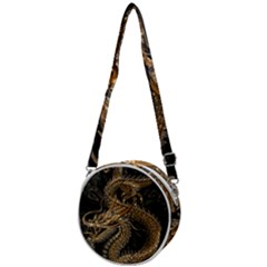 Fantasy Dragon Pentagram Crossbody Circle Bag by Maspions